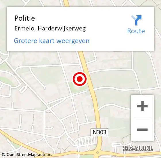 Locatie op kaart van de 112 melding: Politie Ermelo, Harderwijkerweg op 30 juni 2021 12:36