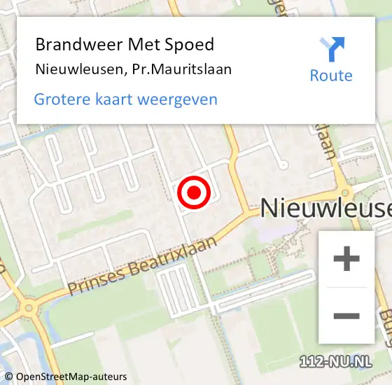 Locatie op kaart van de 112 melding: Brandweer Met Spoed Naar Nieuwleusen, Pr.Mauritslaan op 30 juni 2021 12:57