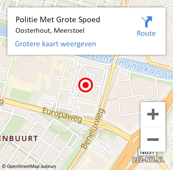 Locatie op kaart van de 112 melding: Politie Met Grote Spoed Naar Oosterhout, Meerstoel op 30 juni 2021 13:05