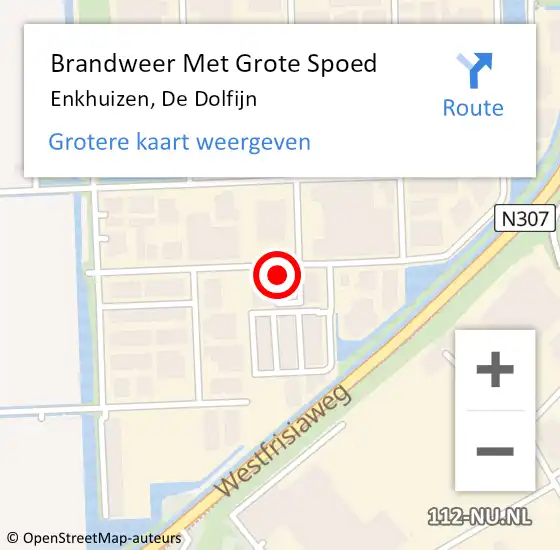 Locatie op kaart van de 112 melding: Brandweer Met Grote Spoed Naar Enkhuizen, De Dolfijn op 30 juni 2021 13:08