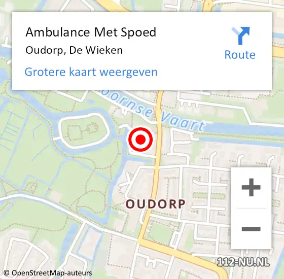 Locatie op kaart van de 112 melding: Ambulance Met Spoed Naar Oudorp, De Wieken op 30 juni 2021 13:24