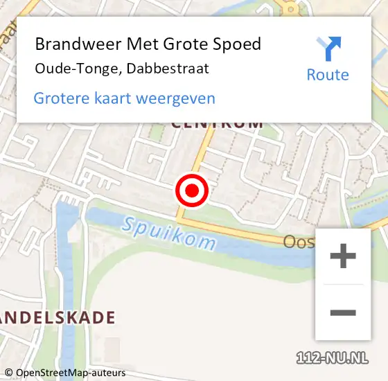 Locatie op kaart van de 112 melding: Brandweer Met Grote Spoed Naar Oude-Tonge, Dabbestraat op 30 juni 2021 13:47