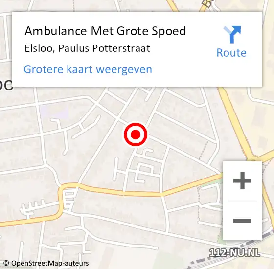 Locatie op kaart van de 112 melding: Ambulance Met Grote Spoed Naar Elsloo, Paulus Potterstraat op 14 juni 2014 21:12