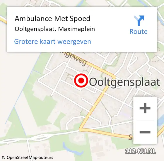 Locatie op kaart van de 112 melding: Ambulance Met Spoed Naar Ooltgensplaat, Maximaplein op 30 juni 2021 15:05