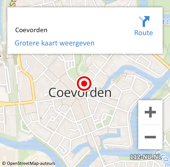 Locatie op kaart van de 112 melding:  Coevorden op 30 juni 2021 15:18