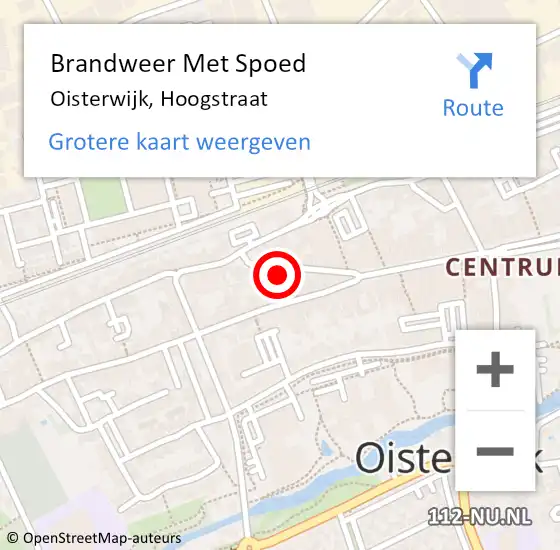Locatie op kaart van de 112 melding: Brandweer Met Spoed Naar Oisterwijk, Hoogstraat op 30 juni 2021 15:24