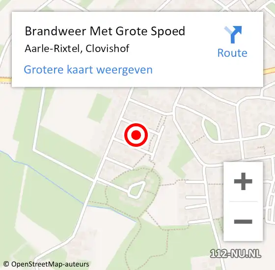 Locatie op kaart van de 112 melding: Brandweer Met Grote Spoed Naar Aarle-Rixtel, Clovishof op 30 juni 2021 15:42