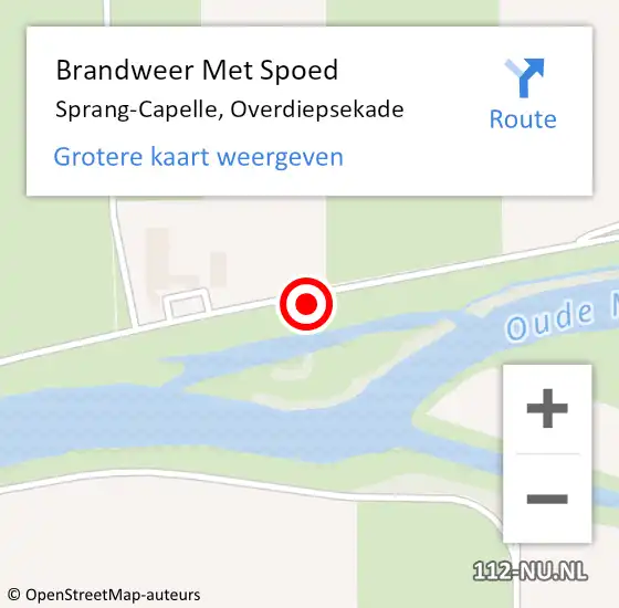 Locatie op kaart van de 112 melding: Brandweer Met Spoed Naar Sprang-Capelle, Overdiepsekade op 30 juni 2021 16:09