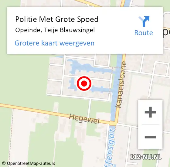 Locatie op kaart van de 112 melding: Politie Met Grote Spoed Naar Opeinde, Teije Blauwsingel op 30 juni 2021 17:16