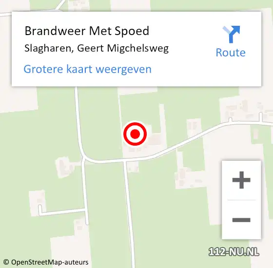 Locatie op kaart van de 112 melding: Brandweer Met Spoed Naar Slagharen, Geert Migchelsweg op 30 juni 2021 19:54