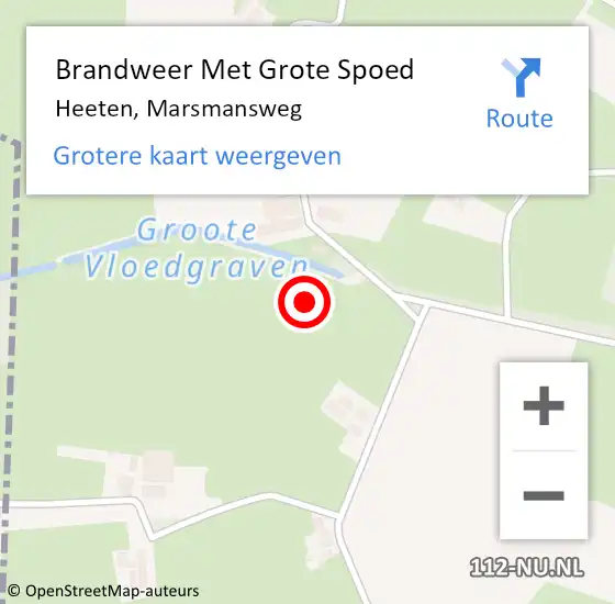 Locatie op kaart van de 112 melding: Brandweer Met Grote Spoed Naar Heeten, Marsmansweg op 30 juni 2021 19:56