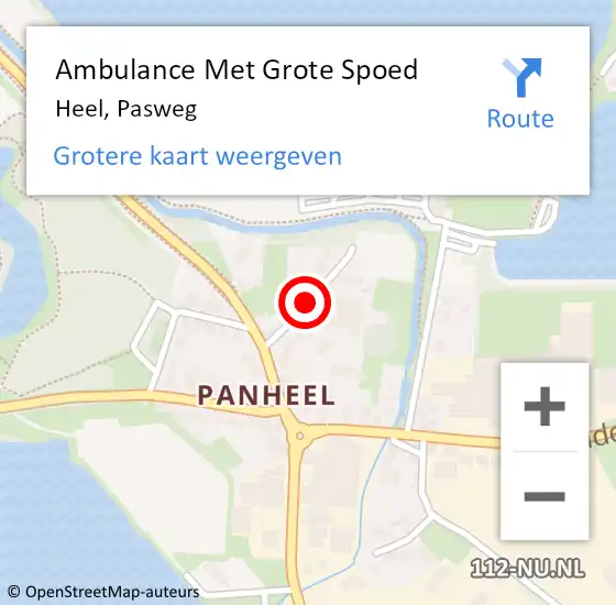 Locatie op kaart van de 112 melding: Ambulance Met Grote Spoed Naar Heel, Pasweg op 30 juni 2021 20:14