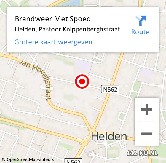 Locatie op kaart van de 112 melding: Brandweer Met Spoed Naar Helden, Pastoor Knippenberghstraat op 30 juni 2021 20:17