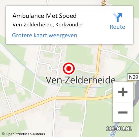 Locatie op kaart van de 112 melding: Ambulance Met Spoed Naar Ven-Zelderheide, Kerkvonder op 14 juni 2014 21:55