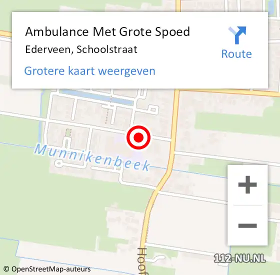 Locatie op kaart van de 112 melding: Ambulance Met Grote Spoed Naar Ederveen, Schoolstraat op 30 juni 2021 20:45