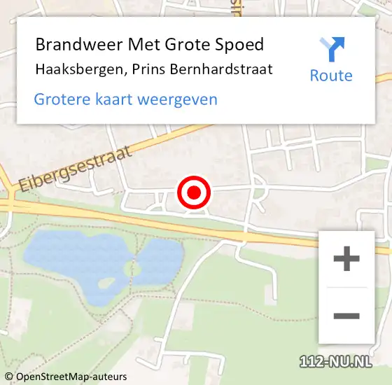 Locatie op kaart van de 112 melding: Brandweer Met Grote Spoed Naar Haaksbergen, Prins Bernhardstraat op 5 oktober 2013 04:54