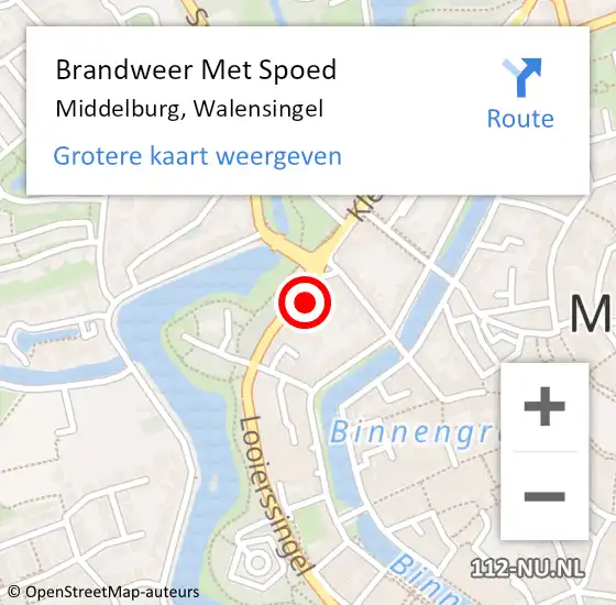 Locatie op kaart van de 112 melding: Brandweer Met Spoed Naar Middelburg, Walensingel op 30 juni 2021 20:47