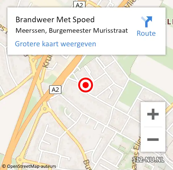 Locatie op kaart van de 112 melding: Brandweer Met Spoed Naar Meerssen, Burgemeester Murisstraat op 30 juni 2021 21:50