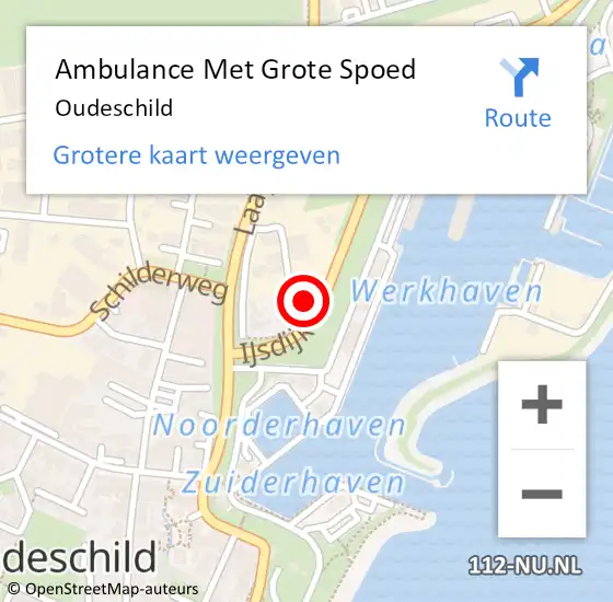Locatie op kaart van de 112 melding: Ambulance Met Grote Spoed Naar Oudeschild op 30 juni 2021 22:27