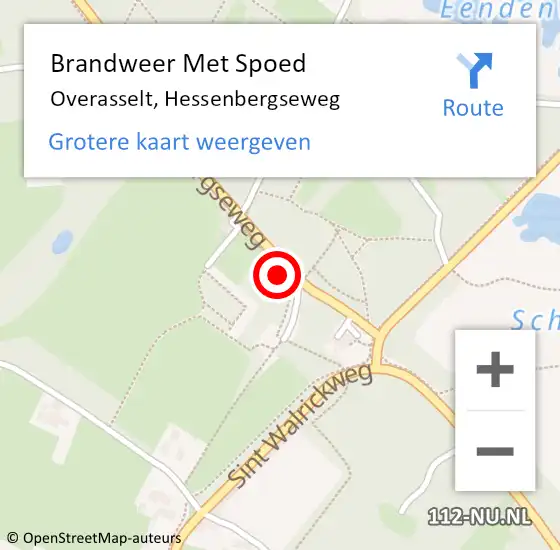 Locatie op kaart van de 112 melding: Brandweer Met Spoed Naar Overasselt, Hessenbergseweg op 30 juni 2021 23:45