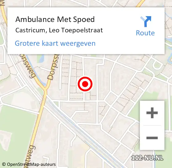 Locatie op kaart van de 112 melding: Ambulance Met Spoed Naar Castricum, Leo Toepoelstraat op 30 juni 2021 23:50