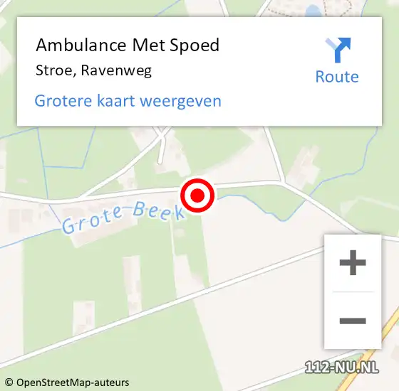 Locatie op kaart van de 112 melding: Ambulance Met Spoed Naar Stroe, Ravenweg op 1 juli 2021 00:50