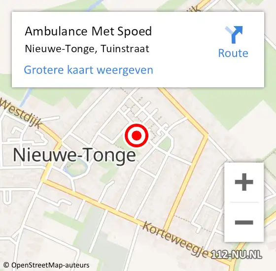 Locatie op kaart van de 112 melding: Ambulance Met Spoed Naar Nieuwe-Tonge, Tuinstraat op 1 juli 2021 01:20