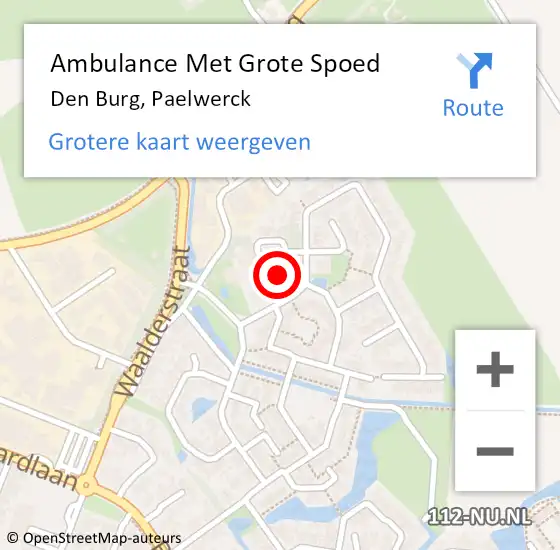 Locatie op kaart van de 112 melding: Ambulance Met Grote Spoed Naar Den Burg, Paelwerck op 1 juli 2021 01:44