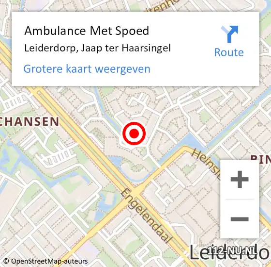 Locatie op kaart van de 112 melding: Ambulance Met Spoed Naar Leiderdorp, Jaap ter Haarsingel op 1 juli 2021 02:22