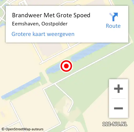 Locatie op kaart van de 112 melding: Brandweer Met Grote Spoed Naar Eemshaven, Oostpolder op 1 juli 2021 04:02