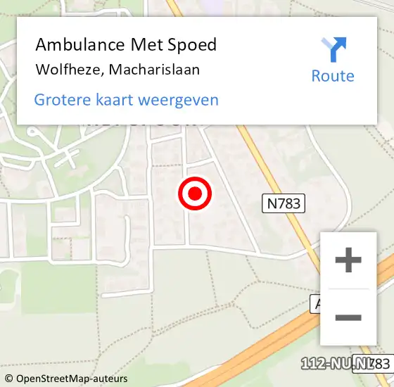 Locatie op kaart van de 112 melding: Ambulance Met Spoed Naar Wolfheze, Macharislaan op 1 juli 2021 07:53