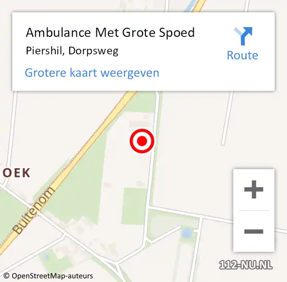 Locatie op kaart van de 112 melding: Ambulance Met Grote Spoed Naar Piershil, Dorpsweg op 1 juli 2021 09:14
