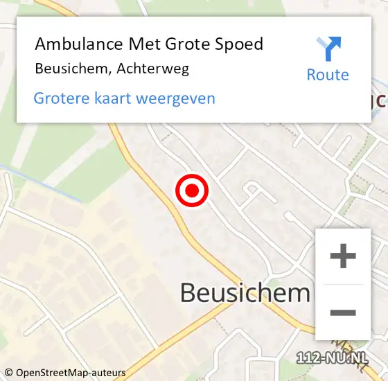 Locatie op kaart van de 112 melding: Ambulance Met Grote Spoed Naar Beusichem, Achterweg op 1 juli 2021 09:19