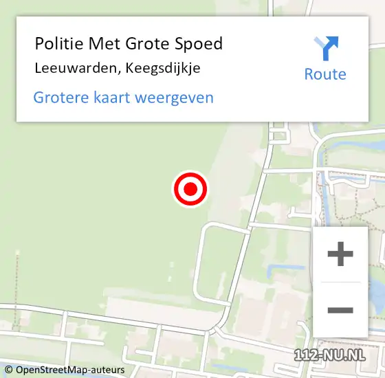 Locatie op kaart van de 112 melding: Politie Met Grote Spoed Naar Leeuwarden, Keegsdijkje op 1 juli 2021 09:22