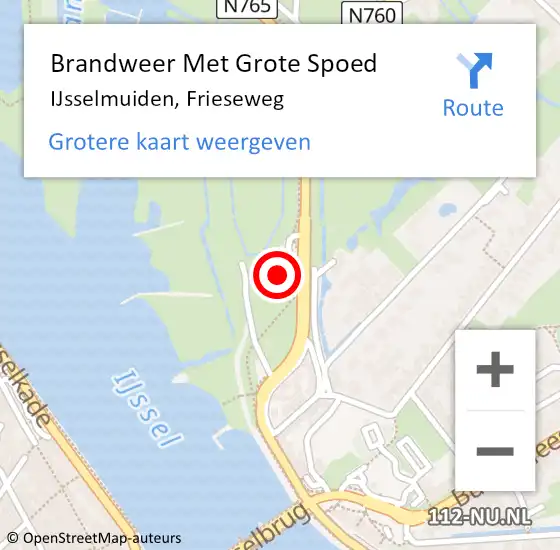 Locatie op kaart van de 112 melding: Brandweer Met Grote Spoed Naar IJsselmuiden, Frieseweg op 1 juli 2021 10:01