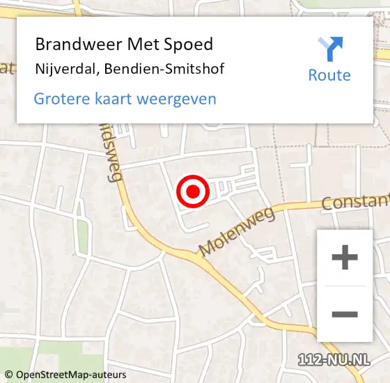 Locatie op kaart van de 112 melding: Brandweer Met Spoed Naar Nijverdal, Bendien-Smitshof op 1 juli 2021 10:06