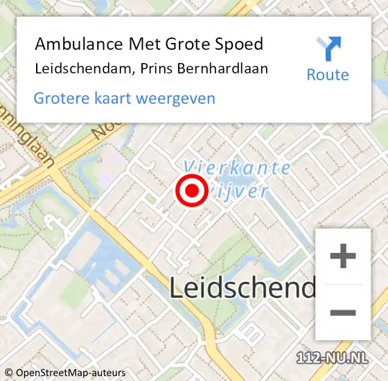 Locatie op kaart van de 112 melding: Ambulance Met Grote Spoed Naar Leidschendam, Prins Bernhardlaan op 1 juli 2021 12:16