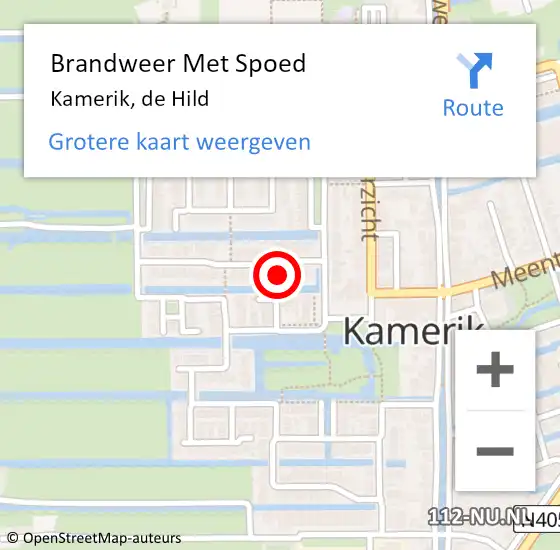 Locatie op kaart van de 112 melding: Brandweer Met Spoed Naar Kamerik, de Hild op 1 juli 2021 12:20