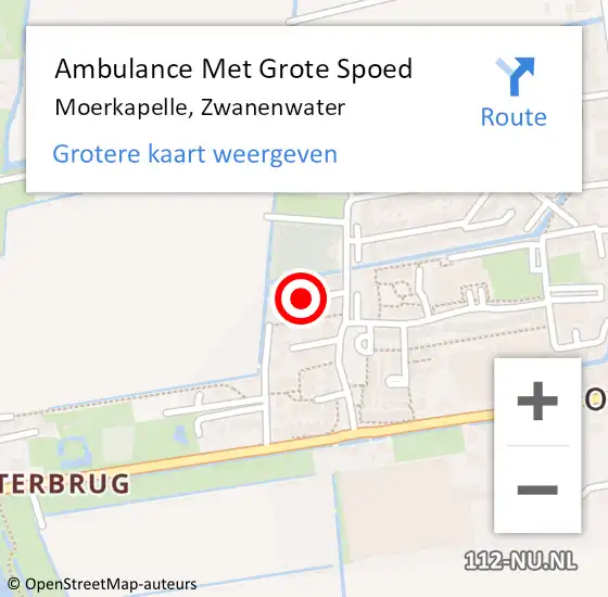 Locatie op kaart van de 112 melding: Ambulance Met Grote Spoed Naar Moerkapelle, Zwanenwater op 1 juli 2021 12:37