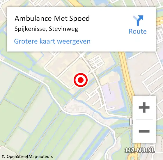 Locatie op kaart van de 112 melding: Ambulance Met Spoed Naar Spijkenisse, Stevinweg op 1 juli 2021 12:50