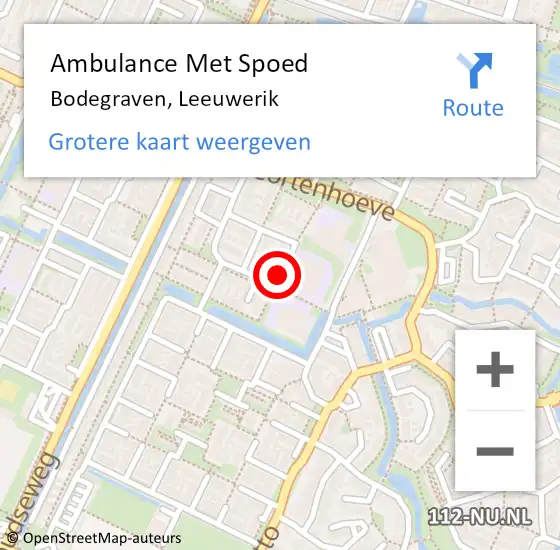 Locatie op kaart van de 112 melding: Ambulance Met Spoed Naar Bodegraven, Leeuwerik op 1 juli 2021 12:51