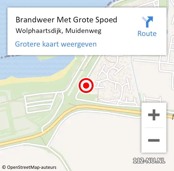 Locatie op kaart van de 112 melding: Brandweer Met Grote Spoed Naar Wolphaartsdijk, Muidenweg op 1 juli 2021 13:12