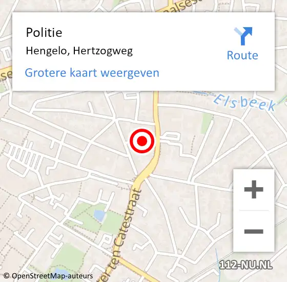 Locatie op kaart van de 112 melding: Politie Hengelo, Hertzogweg op 1 juli 2021 13:36