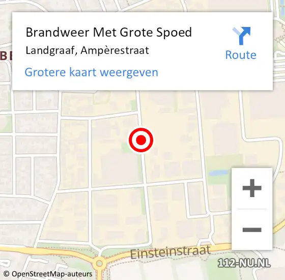 Locatie op kaart van de 112 melding: Brandweer Met Grote Spoed Naar Landgraaf, Ampèrestraat op 1 juli 2021 14:00