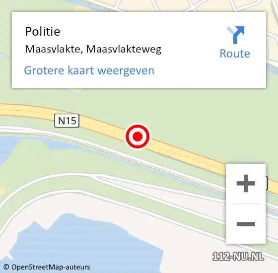 Locatie op kaart van de 112 melding: Politie Maasvlakte, Maasvlakteweg op 1 juli 2021 14:30