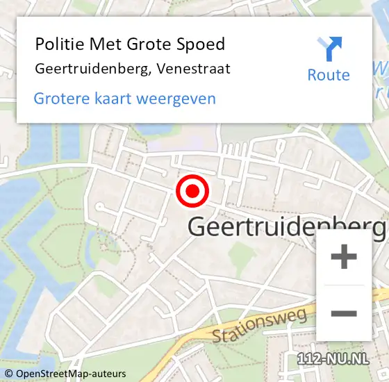 Locatie op kaart van de 112 melding: Politie Met Grote Spoed Naar Geertruidenberg, Venestraat op 1 juli 2021 14:38