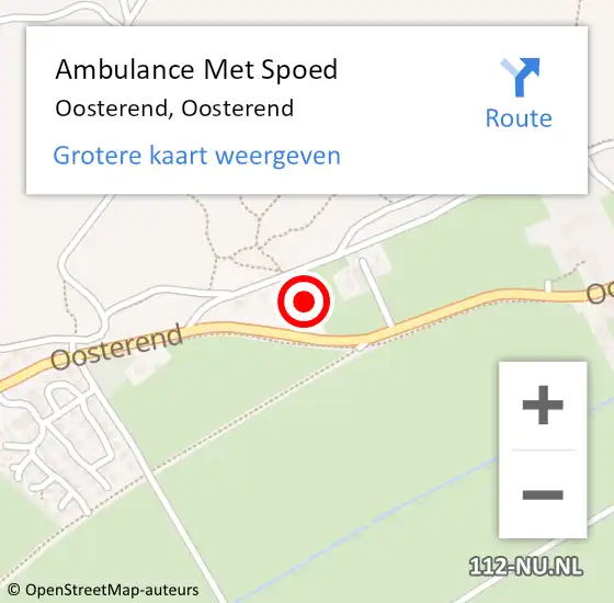 Locatie op kaart van de 112 melding: Ambulance Met Spoed Naar Oosterend, Oosterend op 1 juli 2021 16:16
