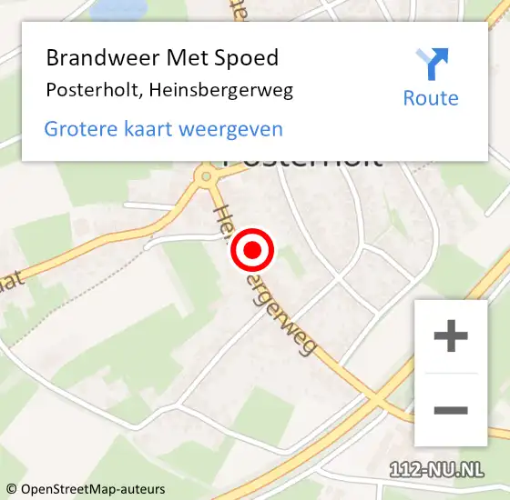 Locatie op kaart van de 112 melding: Brandweer Met Spoed Naar Posterholt, Heinsbergerweg op 1 juli 2021 16:16