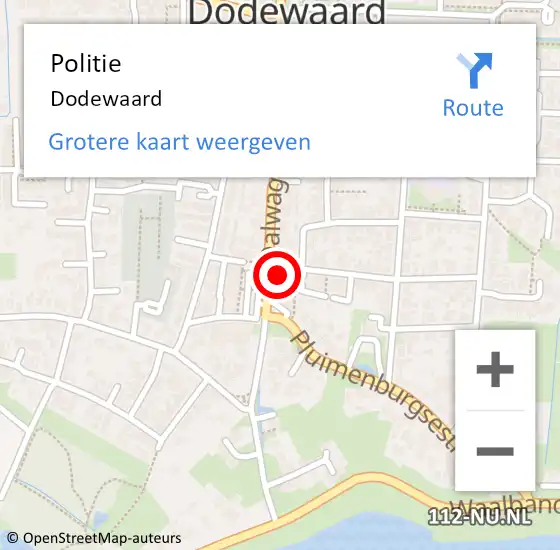 Locatie op kaart van de 112 melding: Politie Dodewaard op 1 juli 2021 16:28