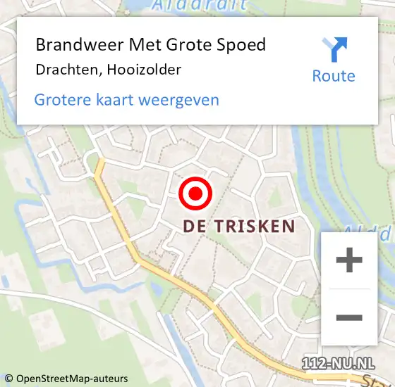 Locatie op kaart van de 112 melding: Brandweer Met Grote Spoed Naar Drachten, Hooizolder op 1 juli 2021 17:02